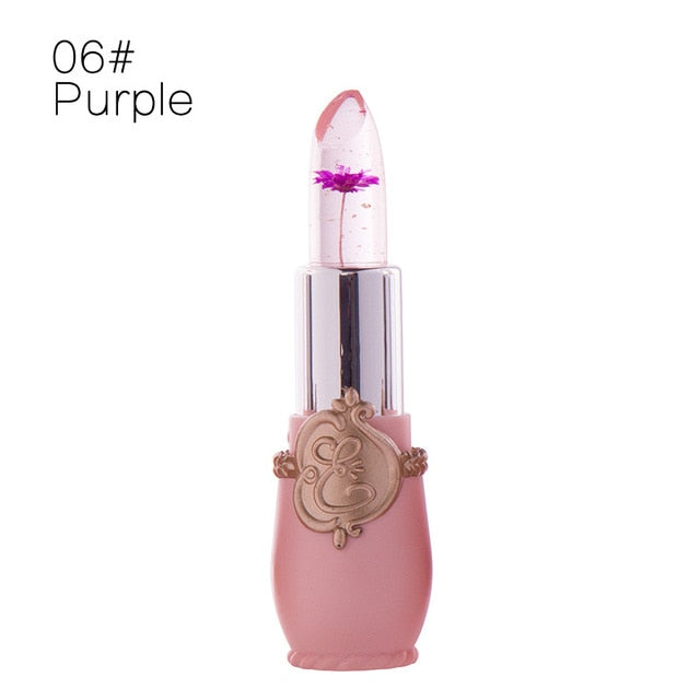 Creative Jelly Flower Lipstick Long-lasting Moisturizing Lipstick Makeup Temperature Color Change Lip Balm TSLM1