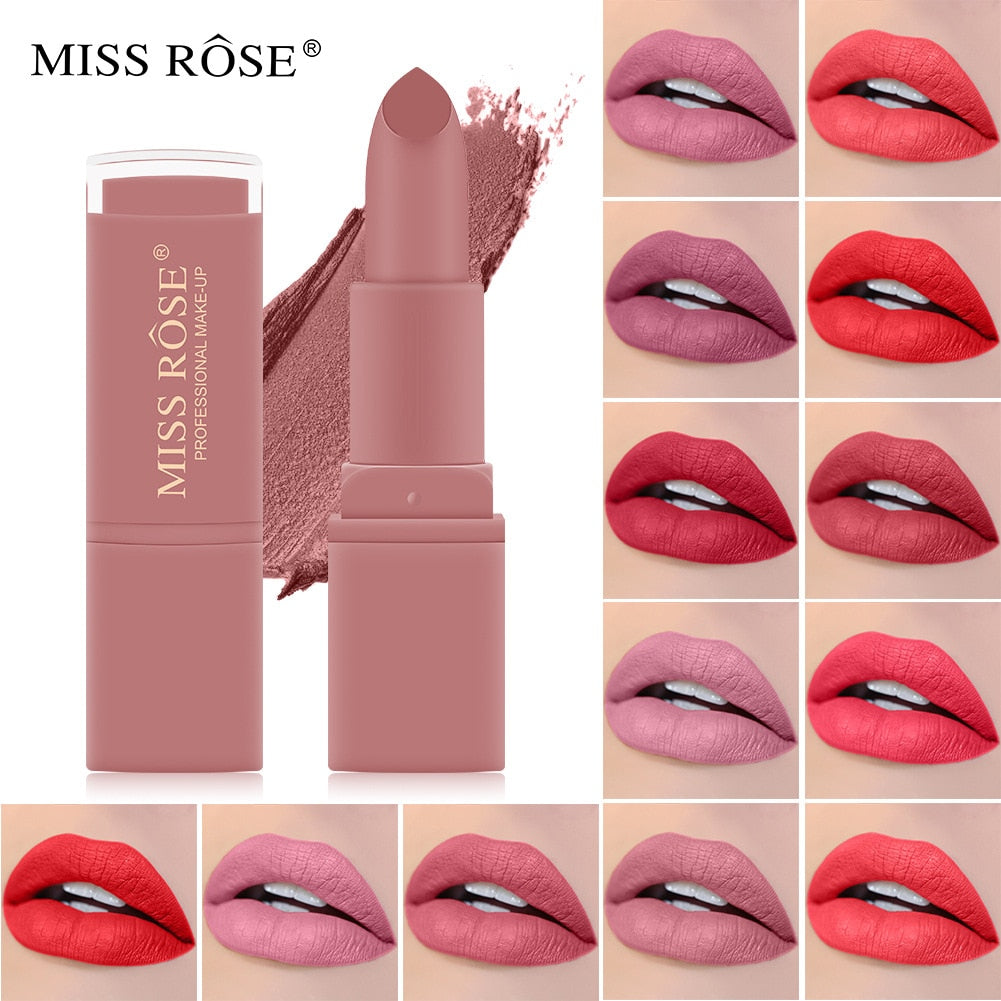 MISS ROSE RED Lipstick Matte Long Lasting  Brand Makeup Nude Lipstick  Best Selling  Christmas Makeup Cosmetic Gift for Women