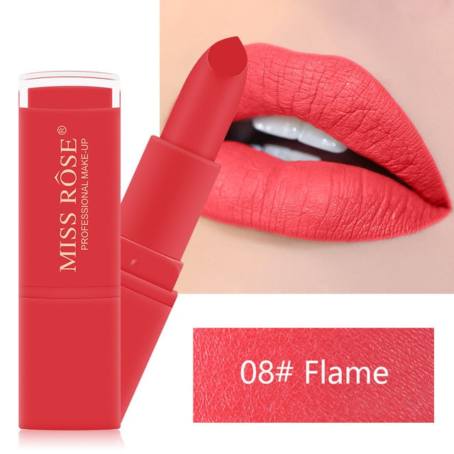 MISS ROSE RED Lipstick Matte Long Lasting  Brand Makeup Nude Lipstick  Best Selling  Christmas Makeup Cosmetic Gift for Women