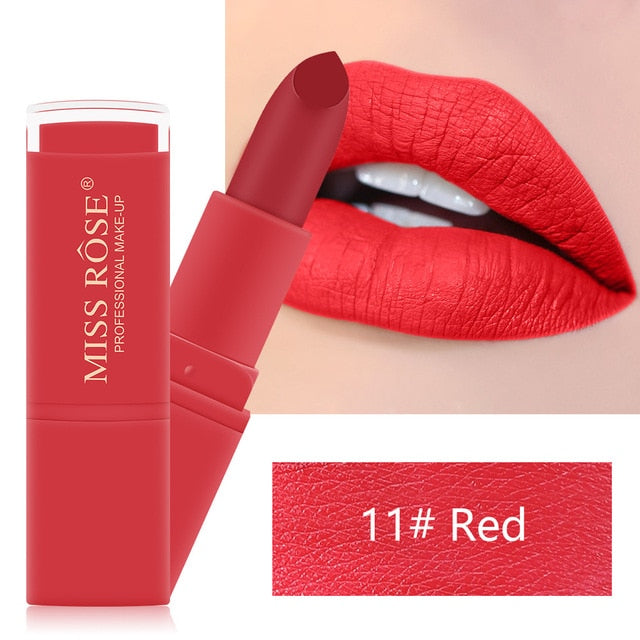 MISS ROSE RED Lipstick Matte Long Lasting  Brand Makeup Nude Lipstick  Best Selling  Christmas Makeup Cosmetic Gift for Women