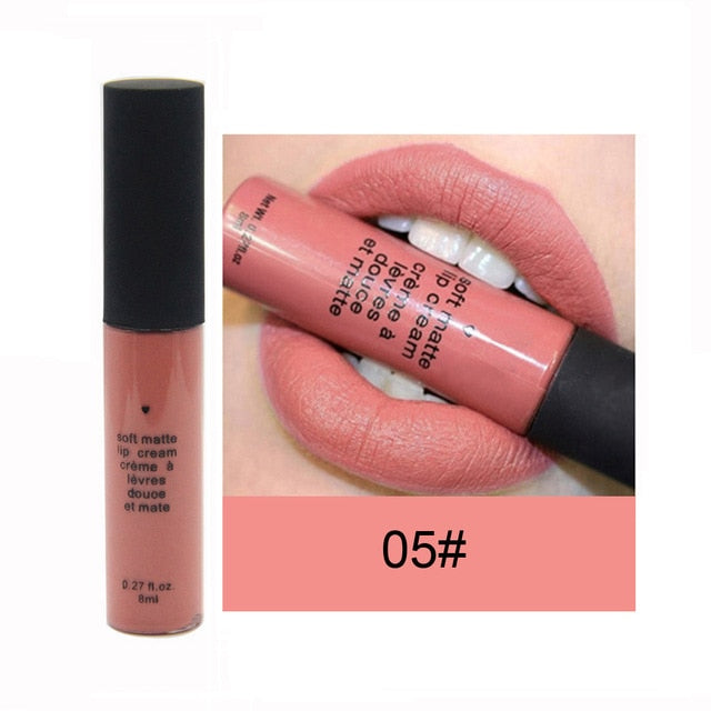 Nude Matte Lip Gloss Makeup Waterproof Velvet Liquid Lipstick Lips Cosmetics Long-lasting Lip Stick Cream Make up Tint Lipgloss