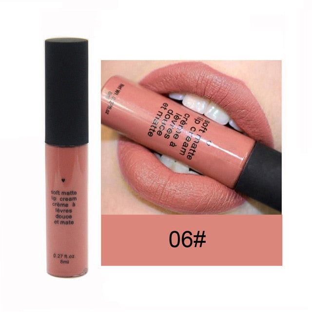 Nude Matte Lip Gloss Makeup Waterproof Velvet Liquid Lipstick Lips Cosmetics Long-lasting Lip Stick Cream Make up Tint Lipgloss