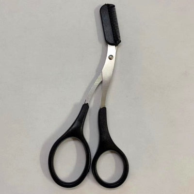 1pcs Eyebrow Trimmer Scissors With Comb Hair Removal Shears Comb Grooming Cosmetic Eyebrow trimming Tools Makeup Accessories