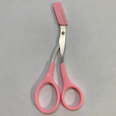 1pcs Eyebrow Trimmer Scissors With Comb Hair Removal Shears Comb Grooming Cosmetic Eyebrow trimming Tools Makeup Accessories