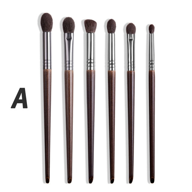 OVW Cosmetic 2/6 pcs Goat Hair Makeup Eye Shadow Brush Set Tool Ultra Soft Make Up Tapered Blender Diffuse Kit Cut Crease Brush