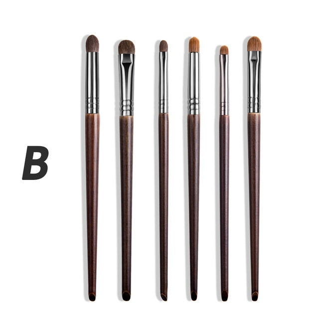 OVW Cosmetic 2/6 pcs Goat Hair Makeup Eye Shadow Brush Set Tool Ultra Soft Make Up Tapered Blender Diffuse Kit Cut Crease Brush