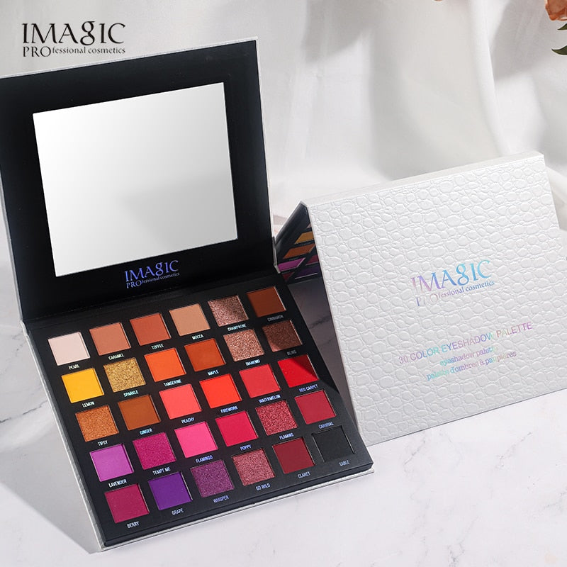 IMAGIC 30 Colors Eye Shadow Pearlescent Makeup Glitter Pigment Smoky Eye Shadow Palette Waterproof Summer swimming Cosmetic Eye