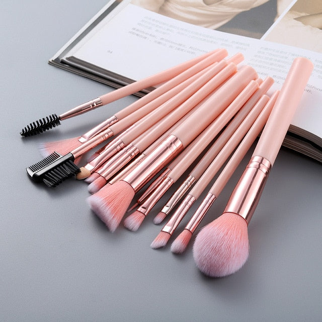 5/10/15pcs Makeup Brushes Sets Highlighter Eye Cosmetic Powder Foundation Eye Shadow Cosmetics Professional Eyebrows Soft Hair