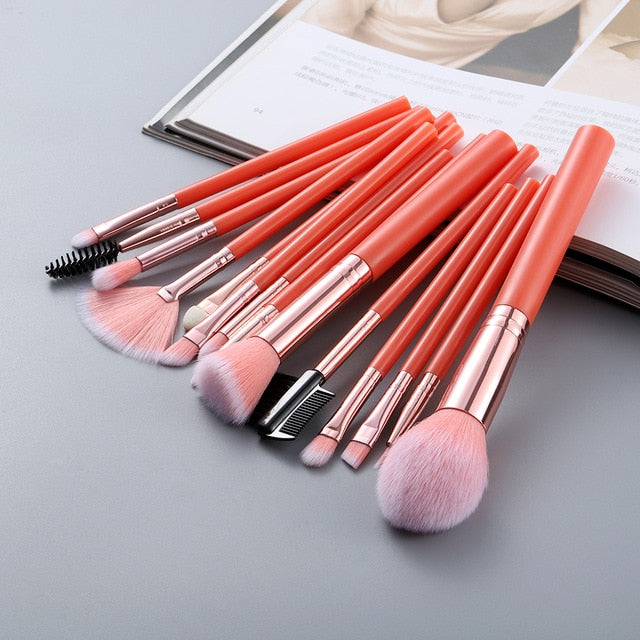 5/10/15pcs Makeup Brushes Sets Highlighter Eye Cosmetic Powder Foundation Eye Shadow Cosmetics Professional Eyebrows Soft Hair